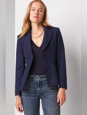 ❤️ WHITE HOUSE BLACK MARKET SIGNATURE BLAZER JACKET, COMFORT STRETCH, 2